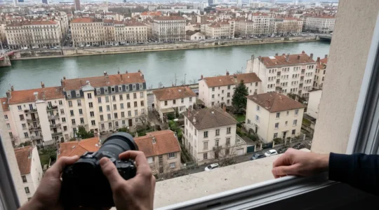 Vue panoramique de Lyon mêlant immeubles résidentiels et maisons, illustrant la diversité du parc immobilier lyonnais